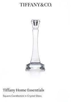 Tiffany & Co. Square Crystal Glass Candlestick