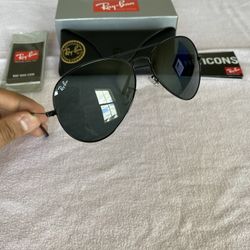 New RayBan Aviator Black Classic Sunglasses