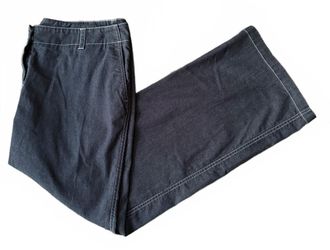 W Women's Denim Inspired Casual Wide-Leg Pants Size 16 Blue Streetwear City Chic