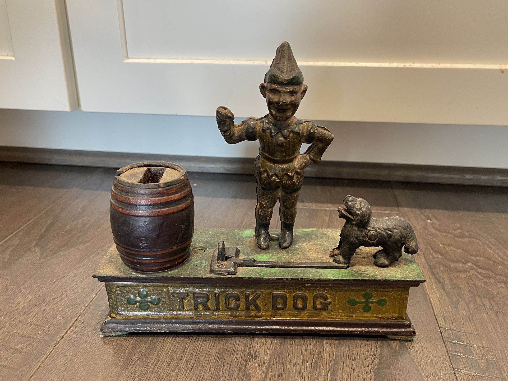 Cast Iron Mechanical Coin Bank- Trick Dog