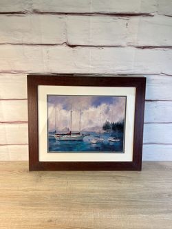 Framed Sailboat Ocean Nautical Print