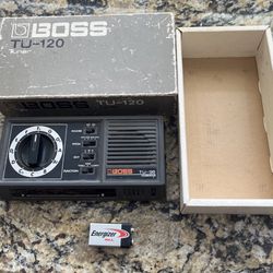 BOSS TU-120 Guitar Vintage Tuner WORKS WELL ORIGINAL BOX!