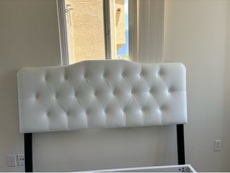 Queen Bed White Headboard