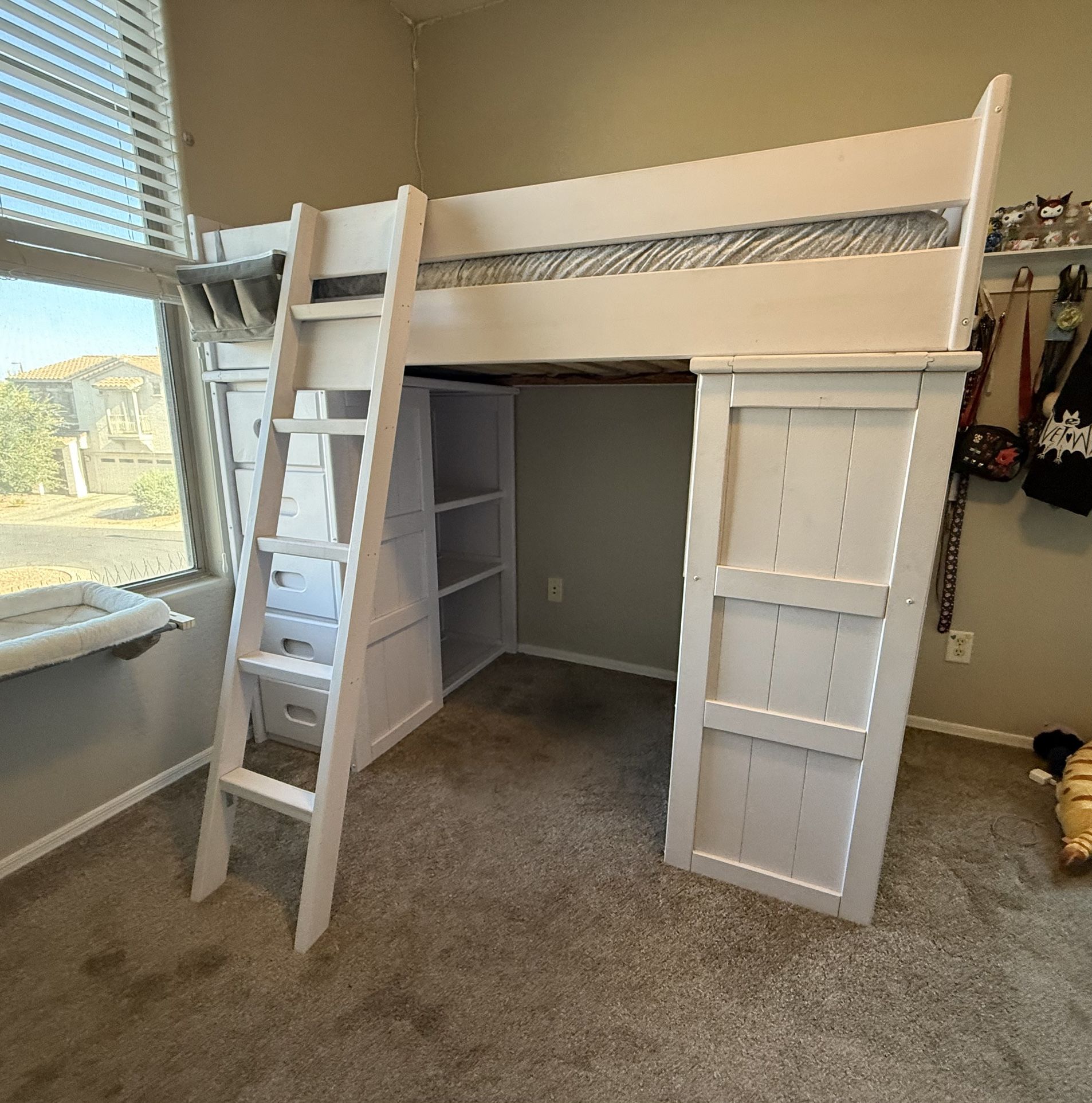 Solid Wood Twin Bed, Dresser, Desk