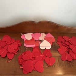 Set of 4 Felt / Craft Paper Heart Valentine’s Day Garlands 6-8’
