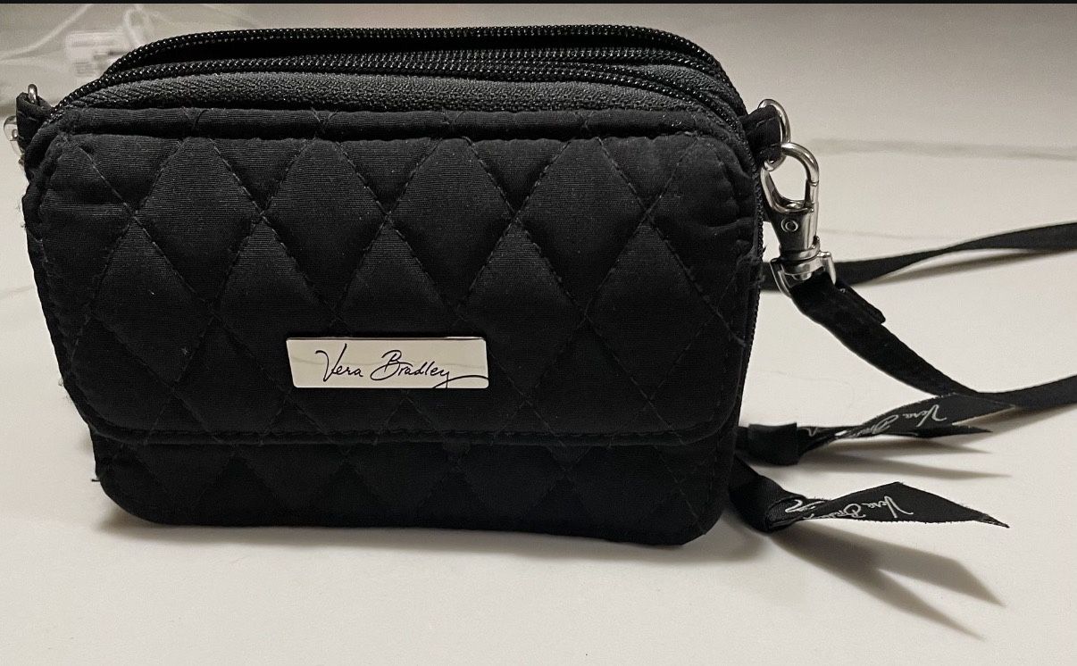 Vera Bradley Classic Black Wallet Crossbody Wristlet Purse