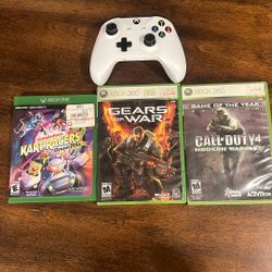 Random Xbox Stuff Bundle (Controller, Call of Duty 4, Gears of War, Kart Racers)