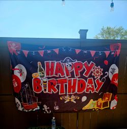 Pirate Birthday Party Happy Birthday Decoration Backdrop