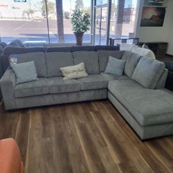 Brand New Sectional In Alloy, Light Grey - Ashley Furniture 