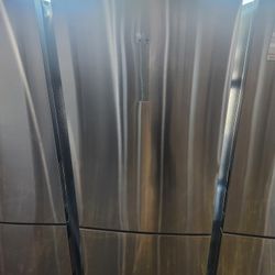 Haier 28 Inch Bottom Freezer Refrigerator Stainless Steel 