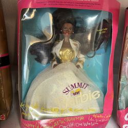 1990 Special Edition Summit Barbie doll, specifically the African American version (product number 7028). This doll was released by Mattel to celebrat