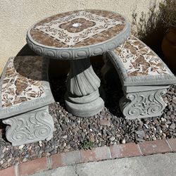 New Coffee Table With 2 Benches Made Out Of tile And Cement Perfect Gift 🎁 