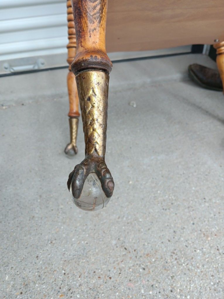 Antique Table With Claw And Ball Feet