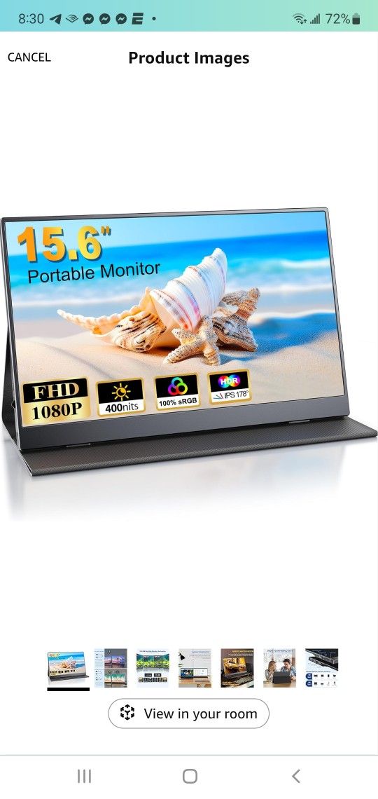 BRAND NEW..Portable Monitor 15.6'', 1080P FHD Plug&Play Travel Laptop Monitor w/Smart Cover, USB-C H