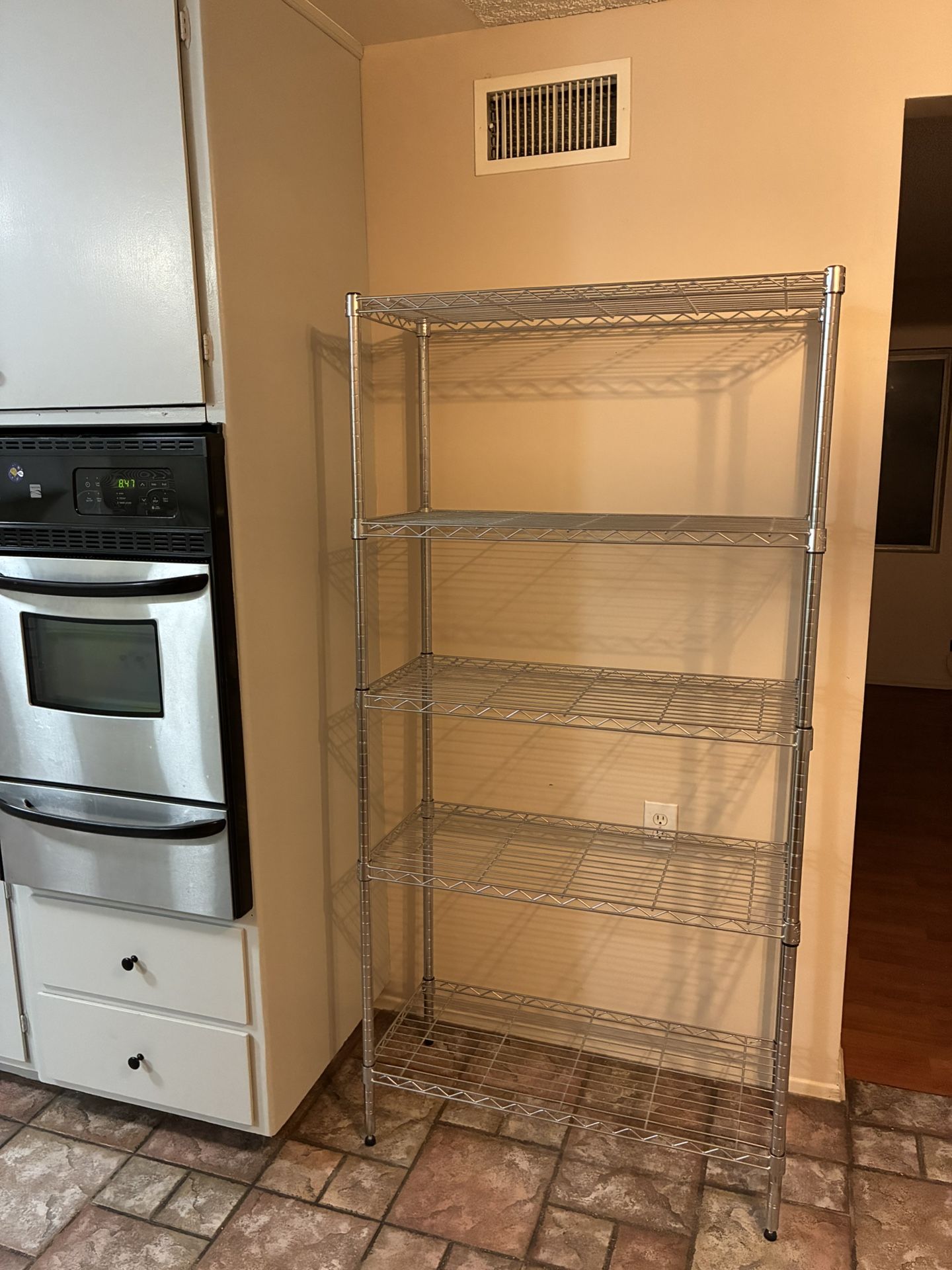 Heavy Duty 5-Tier Utility Shelving Unit, 1750 lbs. Steel Organizer Wire Rack for Kitchen, Office, Garage in Chrome