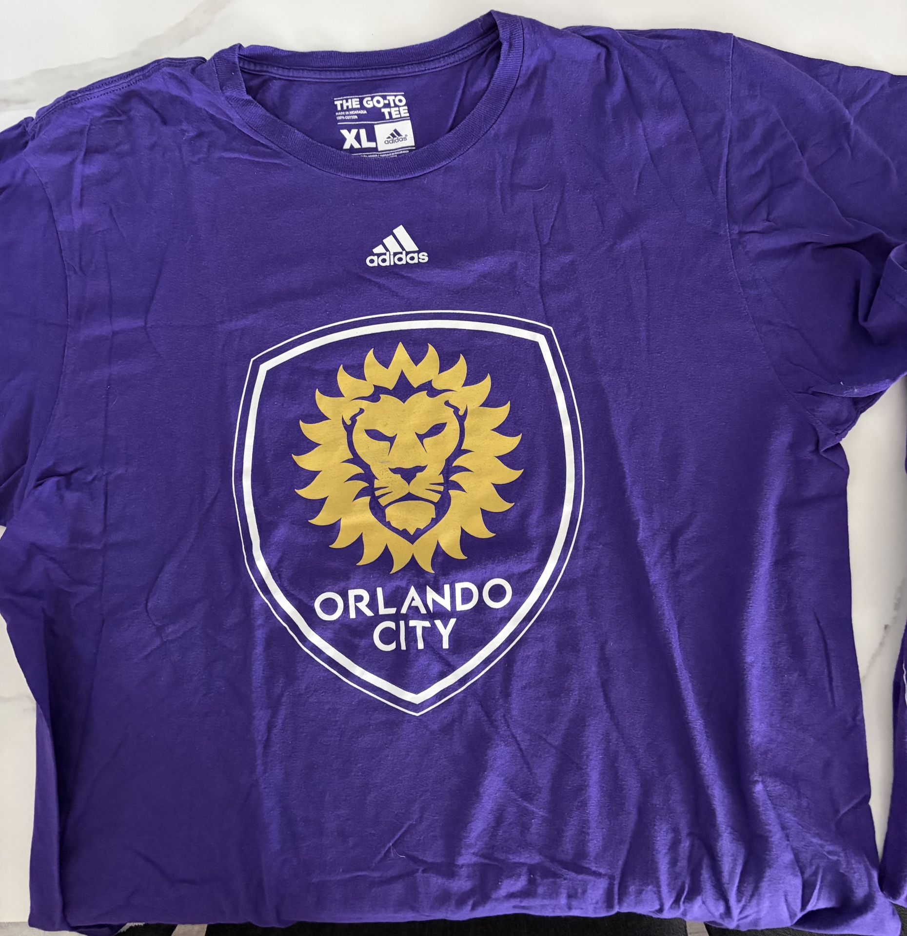 Men’s XL Adidas Purple Orlando City Soccer T-shirt Top