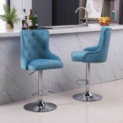 Velvet Counter Height Barstool Chairs (Set of 2pc)