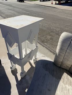 White Wood Accent Side Table tall