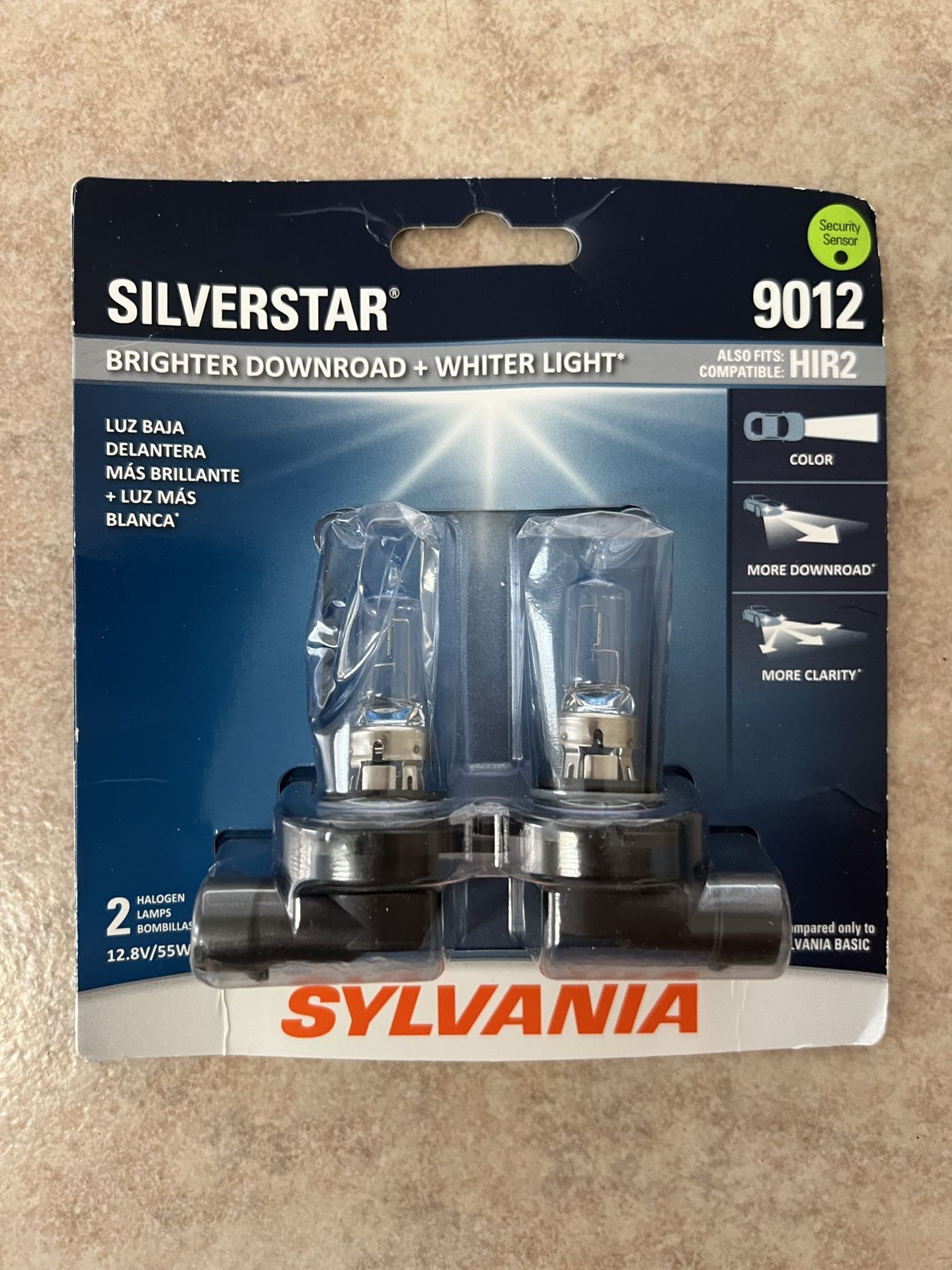 SYLVANIA 9012 SILVERSTAR HALOGEN HEADLIGHT BULB, 2 PACK