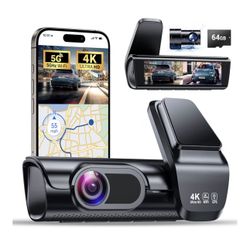 Brand New K600 4k Dash Cam Front and Rear, 3.59" IPS Screen, Built-in GPS 5G WiFi Dash Camera for Cars with App, UHD 2160P Night Vision Free 64G SD Ca
