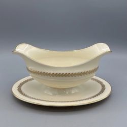 Lenox Imperial P 338 Gravy Boat with attached underplate