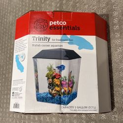 Petco Trinity corner aquarium 1 Gallon Tank For freshwater fish