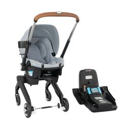 EVENFLO Gold Shyft DualRide Infant Car Seat & Stroller Combo with Carryall Storage and Green & Gentle Fabric (Quartz)