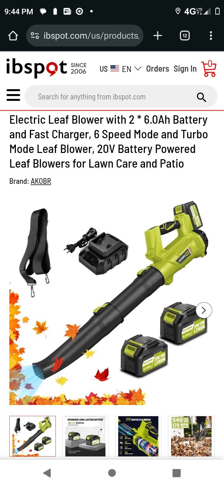 AKOBR 20V Cordless Leaf Blower