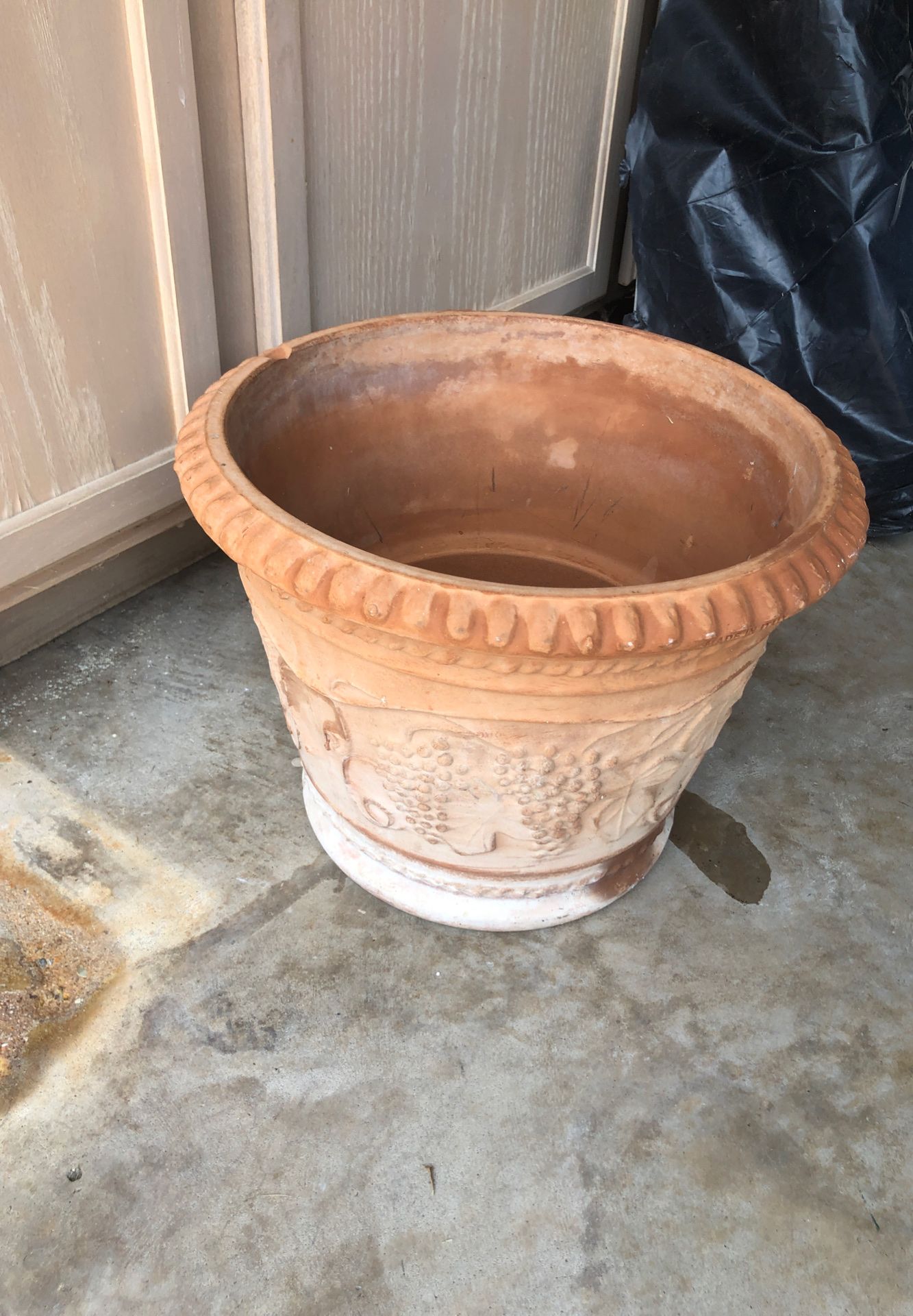 3 Tera Cota Flower Pots 12” H 16” D 3 each