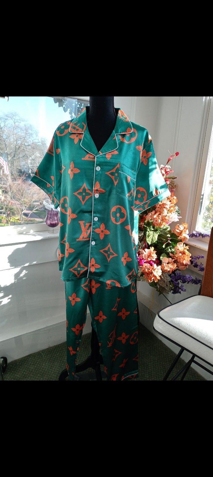 Pajama Set Satin Nightware Loungewear Pjs LONG-SLEEVE AVAILABLE