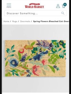 World Market Spring Floral Doormat 18x30 New