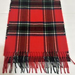 Faribo Blanket Red Plaid Acrylic Fringed Warm Cozy Throw 54"x46" Campus Outdoor