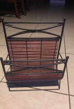 Metal & wicker Magazine Rack