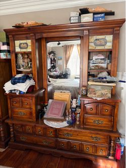 Wood furniture bedset and TV console table