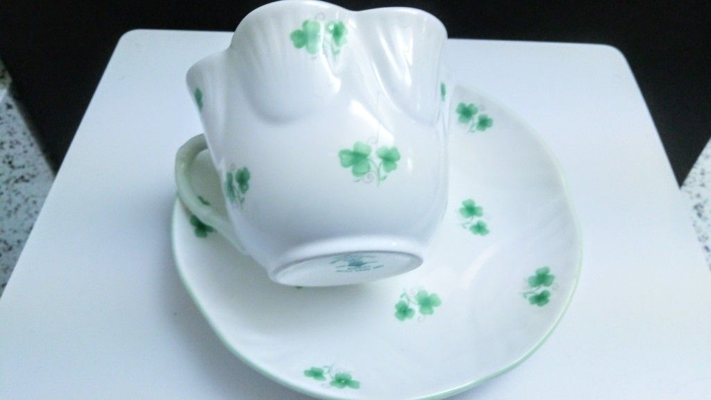 Teacup Bone China Antique Clover St Patrick Day Lucky