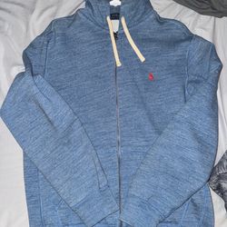 New Polo Ralph Lauren Zip-Up Jacket (Baby Blue/Red) Size L