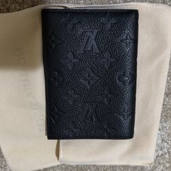 Louis Vuitton passport cover monogram shadow leather black