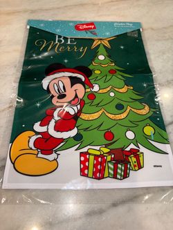 New Disney Mickey 12 by 18 Inches Be Merry Christmas Garden Flag