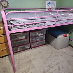 Pink Metal Loft Bed