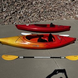 2 Perception Swifty Kayaks with Paddles