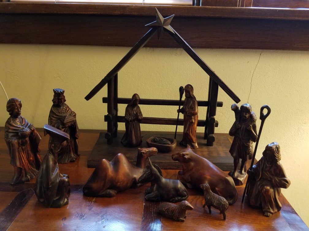 Korean hand carved Christmas creche