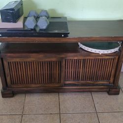 Pier 1 Vintage TV Stand With Sliding Doors 