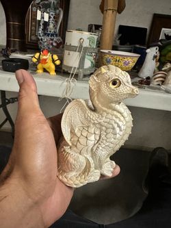 vintage Windstone Editions Pearl White Young Dragon