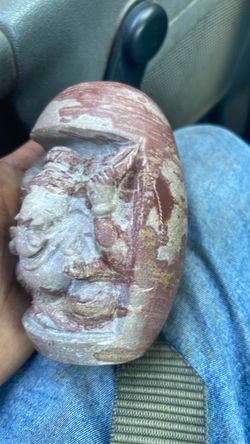 Hand-Carved Stone Deity Sculpture