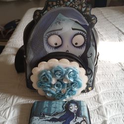 Loungefly Corpses Bride Backpack & Wallet, Keychains Set 