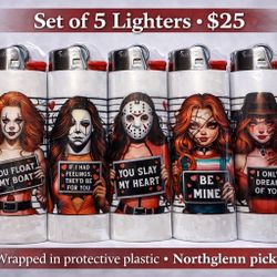 Valentine Horror Lighter Set – 5 Custom Lighters for $25