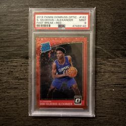 2018 Panini Donruss Optic. Shai Gilgeous-Alexander Rated Rookie #162. Fast Break Red Parallel. PSA 9