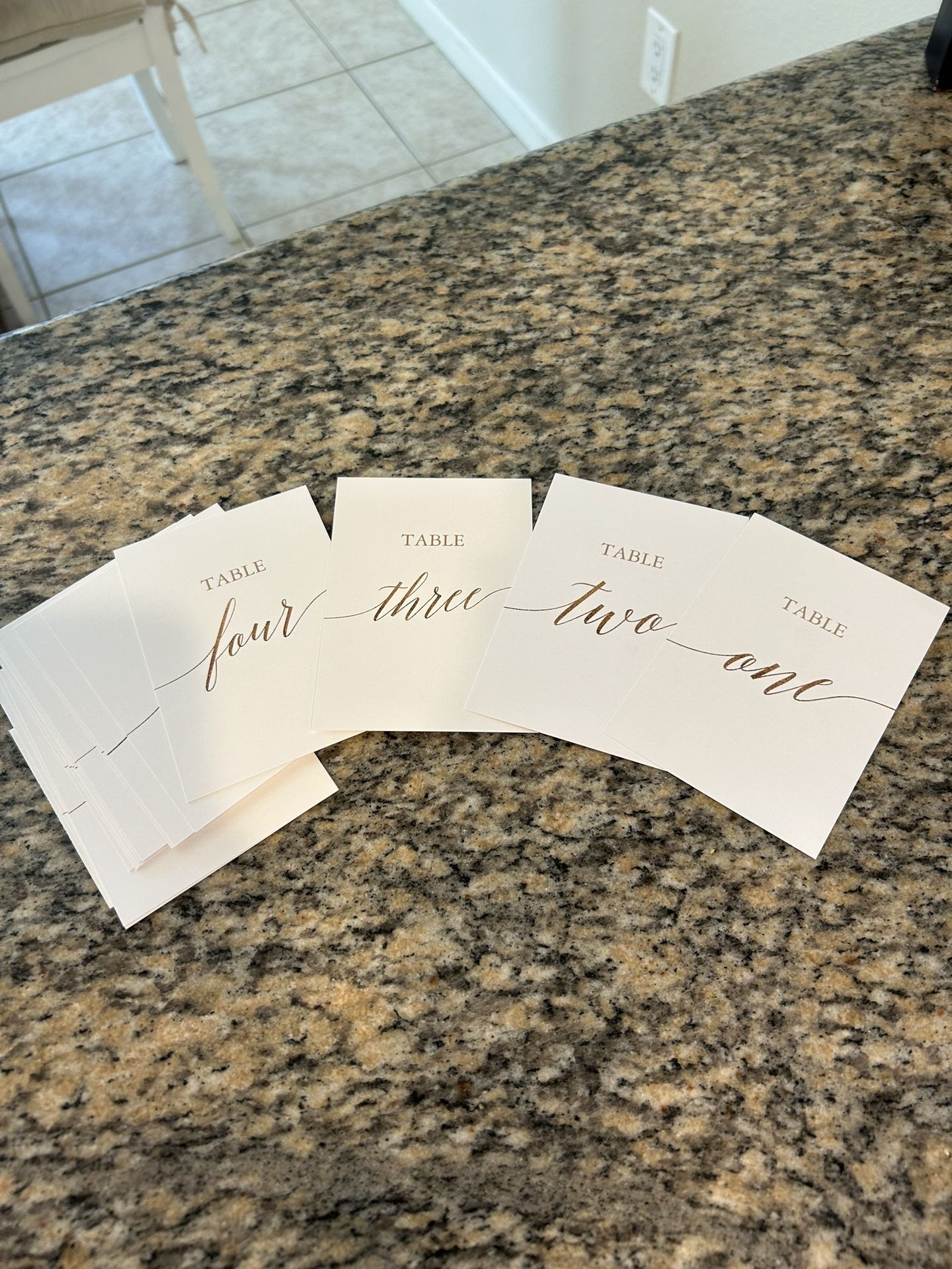 Wedding table number cards (read description)