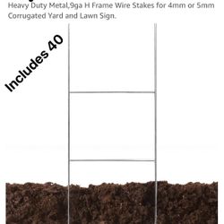  New! 40 Yard Sign Stakes, Metal 