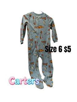 Carter's Footed Pajamas Size 6 great condition 💖💖042426 M19